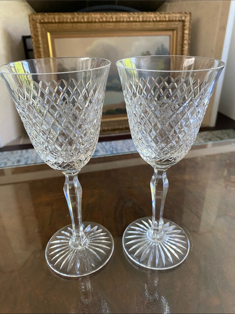 Pair of Stuart Crystal Mayfair Wine Glasses 8 1/4” Like New!